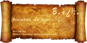 Bocskai Ákos névjegykártya
